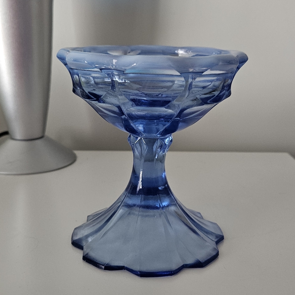 Fenton Valencia Opalescent Blue Candle Holder